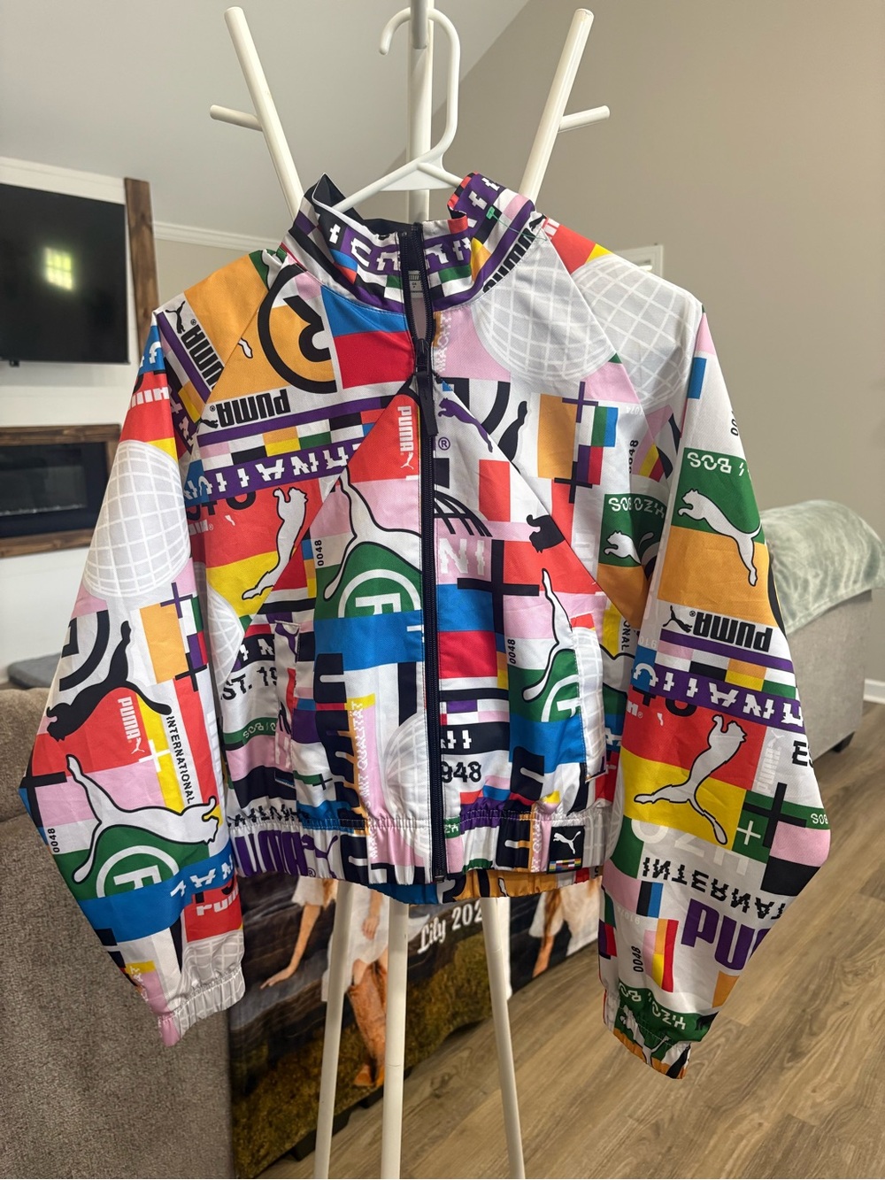 Puma Kids' Multi-Color Graphic Windbreaker Jacket